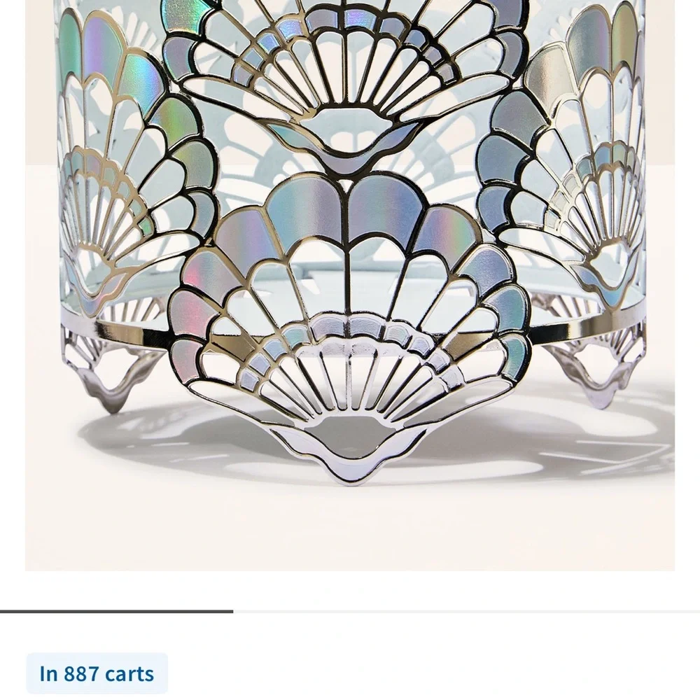 NEW BBW Elegant Shell IRREDESANT Candle Holder